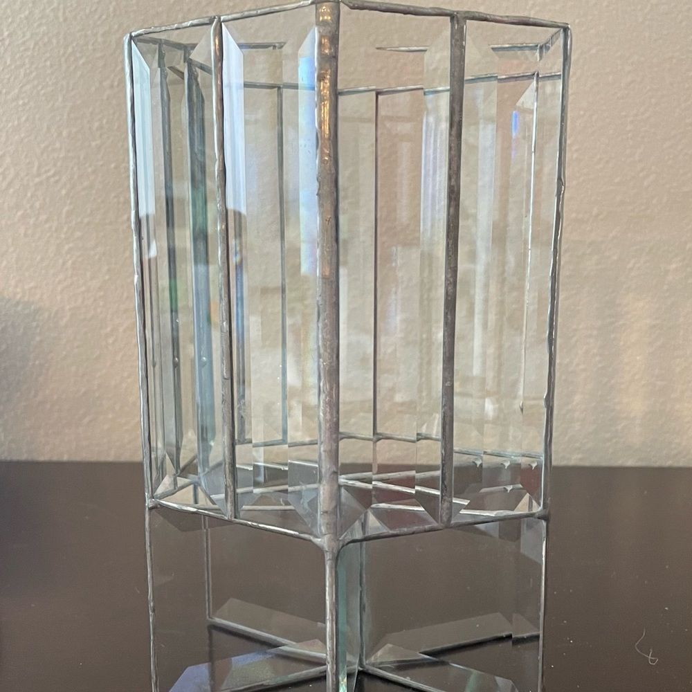 LEADED GLASS VASE OR‎ ACCENT PIECE